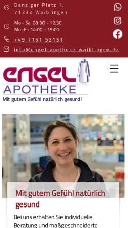 Vorschau der mobilen Webseite www.engel-apotheke-waiblingen.de, Engel-Apotheke