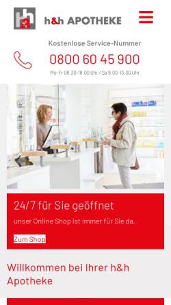 Vorschau der mobilen Webseite hh-apotheke.de, h&h Apotheke