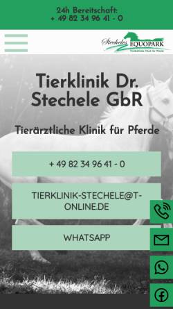 Vorschau der mobilen Webseite www.equopark-stechele.de, Tierärztliche Klinik Dr. Maximilian Stechele