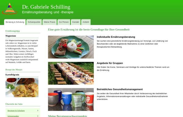 Vorschau von www.eb-gs.de, Praxis für Ernährungsberatung Dr. Gabriele Schilling