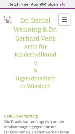 Vorschau der mobilen Webseite www.kinderarzt-wiesloch.de, Kinderarztpraxis Dr. Zeier und Dr. Veits,