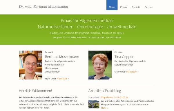 Vorschau von www.dr-musselmann.de, Praxisinformation Dr. med. Berthold Musselmann