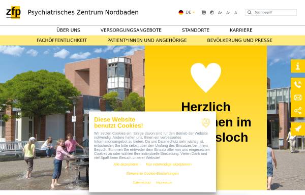 Vorschau von www.pzn-wiesloch.de, Psychiatrisches Zentrum Nordbaden