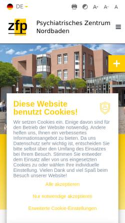 Vorschau der mobilen Webseite www.pzn-wiesloch.de, Psychiatrisches Zentrum Nordbaden
