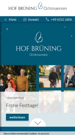 Vorschau der mobilen Webseite www.hof-bruening.com, Hof Brüning