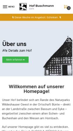 Vorschau der mobilen Webseite www.hof-buschmann.de, Hof Buschmann