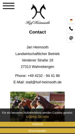 Vorschau der mobilen Webseite hof-heimsoth.de, Zuchthof Heimsoth
