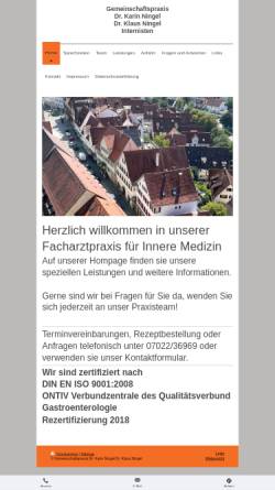 Vorschau der mobilen Webseite www.drningel.de, Gemeinschaftspraxis Dr. Karin und Dr. Klaus Ningel