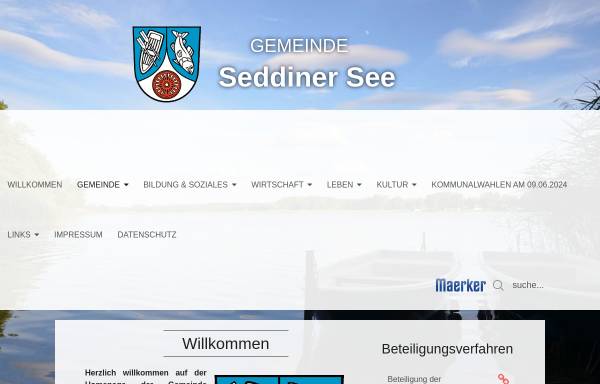 Vorschau von www.seddiner-see.de, Gemeinde Seddiner See