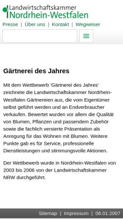 Vorschau der mobilen Webseite www.gaertnerei-des-jahres.de, Gärtnerei des Jahres