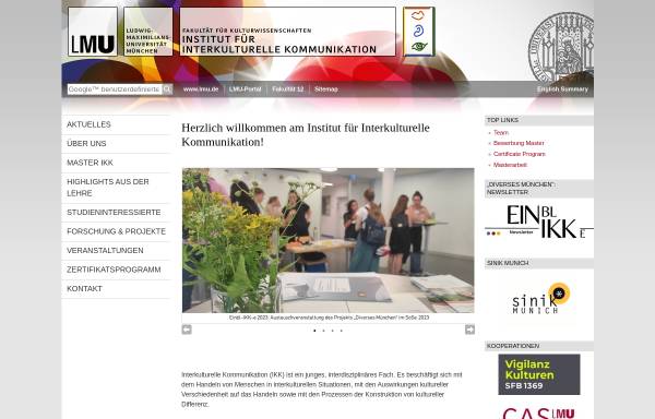 Vorschau von www.ikk.uni-muenchen.de, Interkulturelle Kommunikation an der Ludwig-Maximilians-Universität München