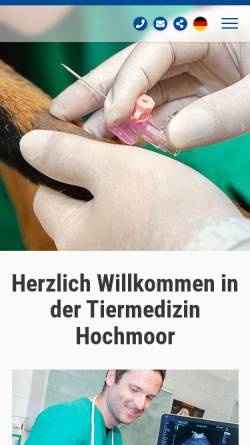 Vorschau der mobilen Webseite www.tiermedizin-hochmoor.de, Tierklinik Hochmoor