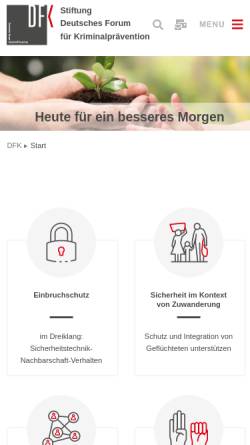 Vorschau der mobilen Webseite www.kriminalpraevention.de, Deutsches Forum für Kriminalprävention
