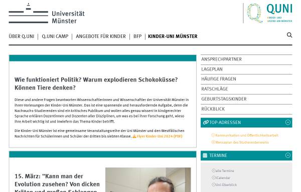 Vorschau von www.uni-muenster.de, Kinder-Uni Münster