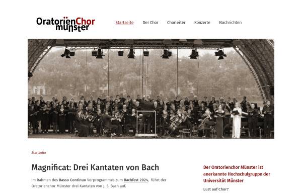Vorschau von www.oratorienchor-muenster.de, Oratorienchor Münster