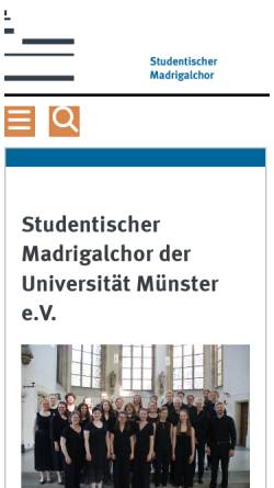 Vorschau der mobilen Webseite www.uni-muenster.de, Studentischer Madrigalchor e.V.