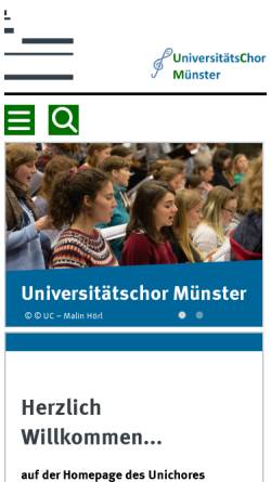 Vorschau der mobilen Webseite www.uni-muenster.de, Universitätschor der Westfälischen Wilhelms-Universität Münster
