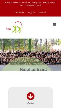 Vorschau der mobilen Webseite www.cdsc.ac.th, Christliche Deutsche Schule Chiang Mai (CDSC), Thailand