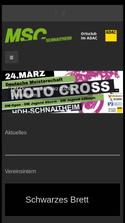 Vorschau der mobilen Webseite www.motocross-schnaitheim.de, MSC Schnaitheim e.V. im ADAC