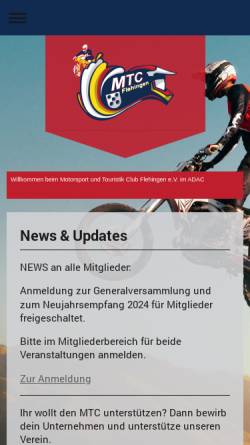 Vorschau der mobilen Webseite www.mtc-flehingen.de, MTC Flehingen e.V. im DMV