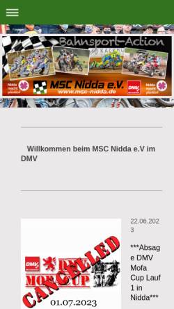 Vorschau der mobilen Webseite www.msc-nidda.de, MSC Nidda e.V. im ADAC
