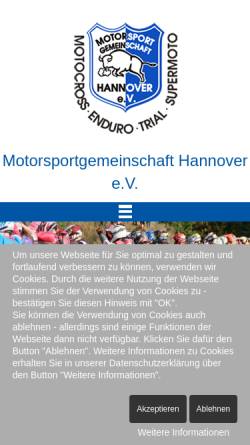 Vorschau der mobilen Webseite www.msghannover.de, Motor-Sport-Gemeinschaft Hannover e.V. im ADAC
