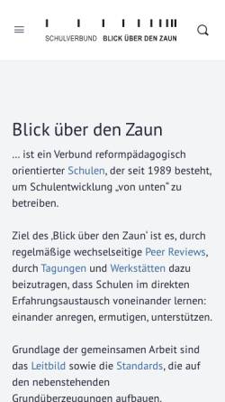 Vorschau der mobilen Webseite www.blickueberdenzaun.de, Blick über den Zaun