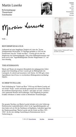 Vorschau der mobilen Webseite www.luserke.net, Martin Luserke: Reformpädagoge, Theatermann, Schriftsteller