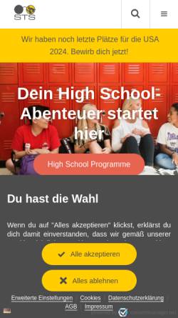 Vorschau der mobilen Webseite www.sts-highschool.at, STS Österreich