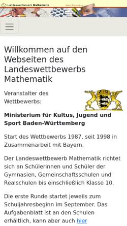 Vorschau der mobilen Webseite landeswettbewerb-mathematik.de, Landeswettbewerb Mathematik Baden-Württemberg
