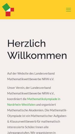 Vorschau der mobilen Webseite www.mathe-nrw.de, Mathematik-Olympiade in Nordrhein-Westfalen