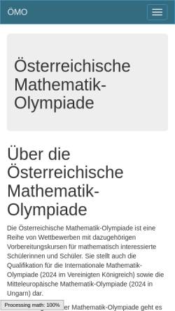 Vorschau der mobilen Webseite www.math.aau.at, Die Österreichische Mathematik-Olympiade