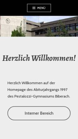Vorschau der mobilen Webseite www.abi97-pg.de, Biberach - Pestalozzi-Gymnasium (PGB) - ABI '97 e.V.