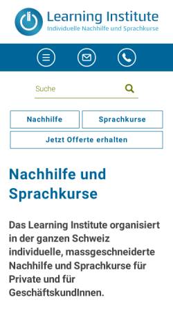 Vorschau der mobilen Webseite www.learninginstitute.ch, Learning Institute
