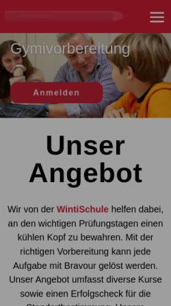 Vorschau der mobilen Webseite wintischule.ch, WintiSchule