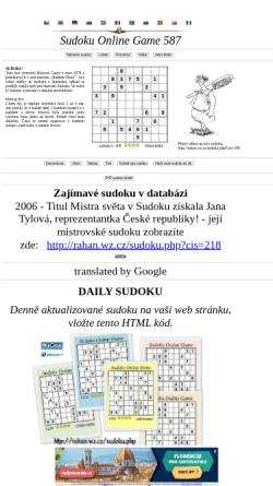 Vorschau der mobilen Webseite rahan.wz.cz, Sudoku Online Game