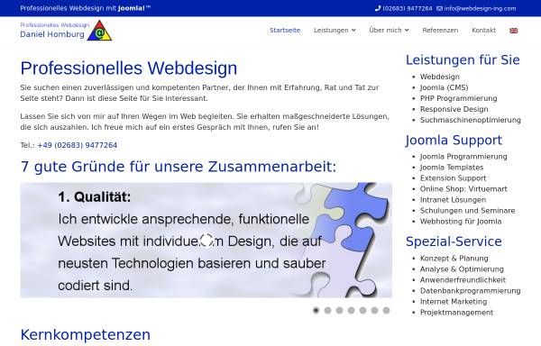 Vorschau von www.webdesign-ing.com, Daniel Homburg, Webdesigner & Joomla Spezialist