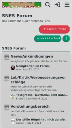 Vorschau der mobilen Webseite www.snes-forum.de, SNES Forum