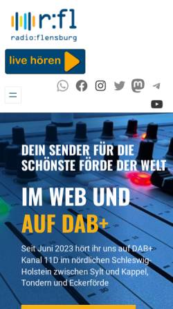 Vorschau der mobilen Webseite www.radio-flensburg.de, Radio Flensburg