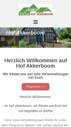 Vorschau der mobilen Webseite www.hof-akkerboom.de, Hof Akkerboom mit Kulturscheune