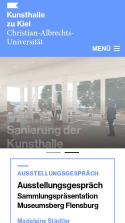 Vorschau der mobilen Webseite www.kunsthalle-kiel.de, Kunsthalle Kiel