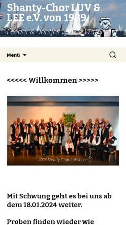 Vorschau der mobilen Webseite www.shantychor-luvundlee.de, Shanty-Chor LUV & LEE Kiel e.V von 1989