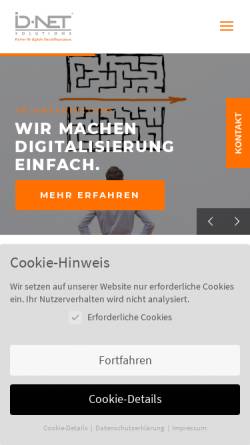 Vorschau der mobilen Webseite www.id-netsolutions.de, id-netsolutions GmbH