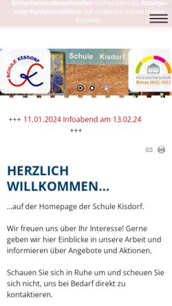 Vorschau der mobilen Webseite www.schule-kisdorf.de, Schule Kisdorf