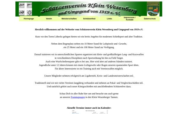 Vorschau von www.schv-klw.de, Schützenverein Klein Wesenberg und Umgegend von 1919 e. V.