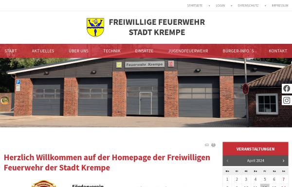 Vorschau von www.feuerwehr-krempe.de, Freiwillige Feuerwehr Stadt Krempe