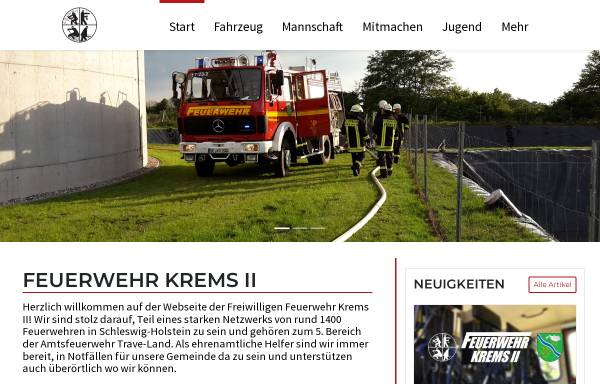 Vorschau von feuerwehr-krems-2.de, Freiwillige Feuerwehr Krems II