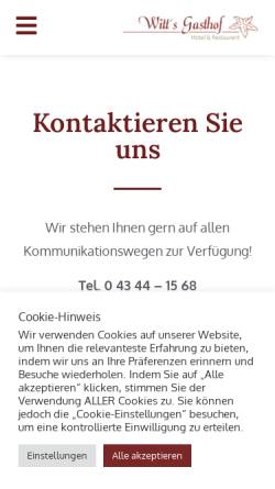 Vorschau der mobilen Webseite www.witts-gasthof.de, Witt's Gasthof
