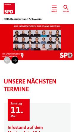 Vorschau der mobilen Webseite spd-schwerin.de, SPD Schwerin