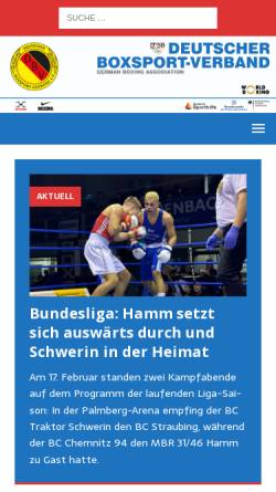 Vorschau der mobilen Webseite www.boxverband.de, Deutscher Boxsport-Verband